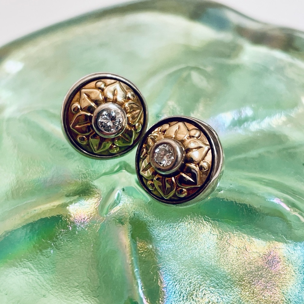 Lagos Caviar Arcadian 18K Gold and Sterling Silver Diamond Earrings